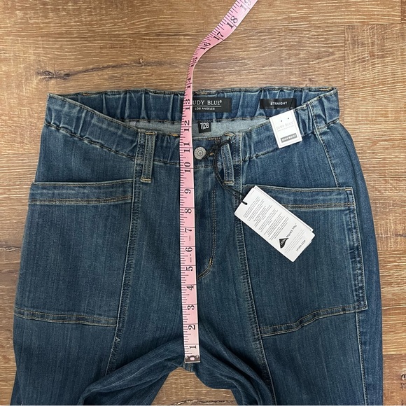 Judy Blue High Waist Vintage Elastic‎ Waist Straight Jeans Med Wash Lycra 7/28 - Picture 6 of 15